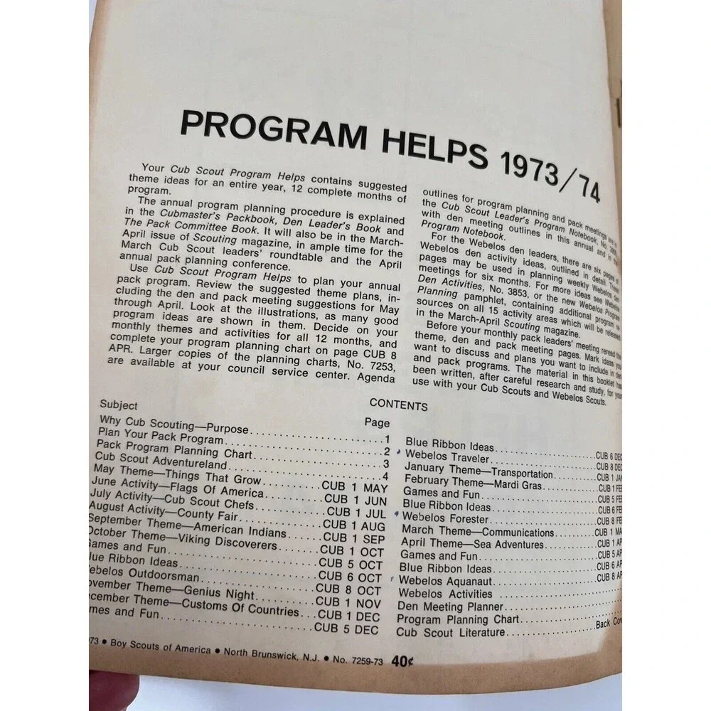 VINTAGE 1973 74 Cub Scout Program Helps Boy Scout Of America Scouting BSA